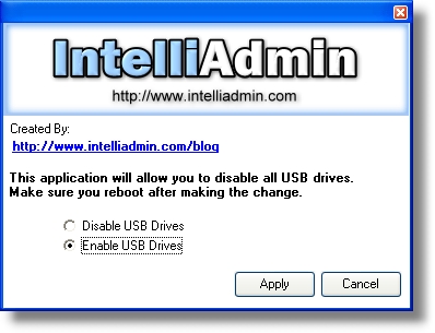 Click to view USB Drive Disabler 2.0 screenshot