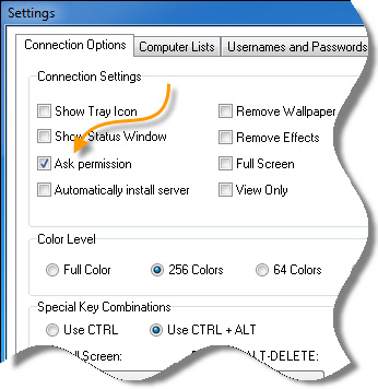 Remote Control Client Ask Permission