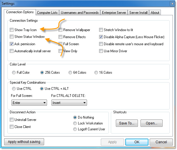 Remote Control Status Window